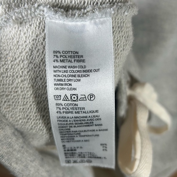 Tommy Bahama Gray Large Glitter Shimmer Sweatshirt Tie Front Athleisure Feminine - Picture 6 of 7